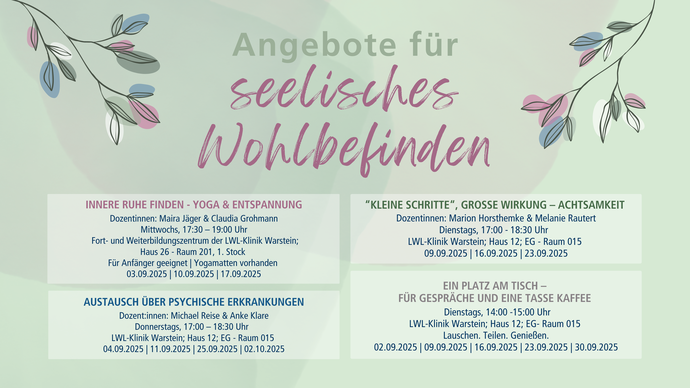 Kursauflistung Seelisches Wohlbefinden